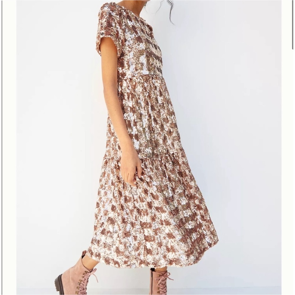 Anthropologie x Maeve Bernadette Sequin Midi Dress NWT